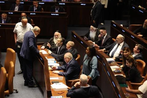Knesset votes on basic law proposal 'Torah Study', Jerusalem, Israel - 13 Jul 20 Stock Photos