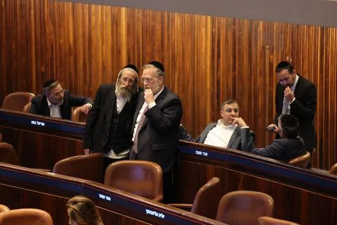 Knesset votes on basic law proposal 'Torah Study', Jerusalem, Israel - 13 Jul 20 Stock Photos