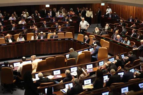 Knesset votes on basic law proposal 'Torah Study', Jerusalem, Israel - 13 Jul 20 Stock Photos