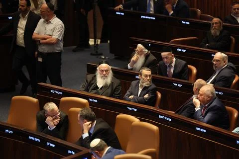 Knesset votes on basic law proposal 'Torah Study', Jerusalem, Israel - 13 Jul 20 Stock Photos