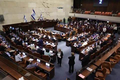 Knesset votes on basic law proposal 'Torah Study', Jerusalem, Israel - 13 Jul 20 Stock Photos
