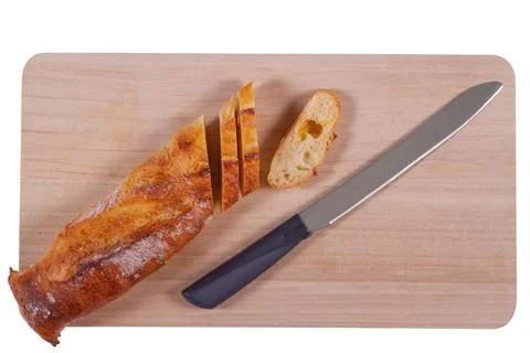 Knife and bread Stock Photos