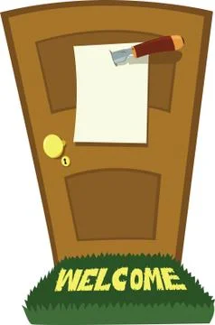 Knife and door Stock Illustration