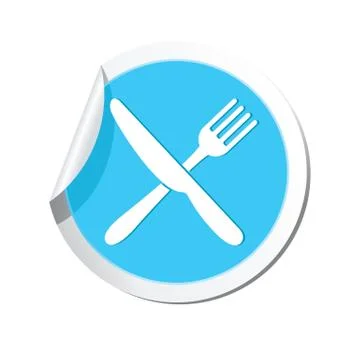 Knife AND fork BLUE LABEL Stock Illustration