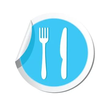 Knife AND fork BLUE LABEL Illustrazione stock