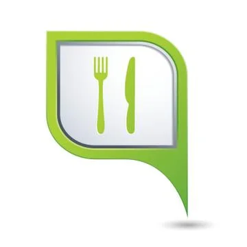 Knife AND fork GREEN pointer Stock Illustration