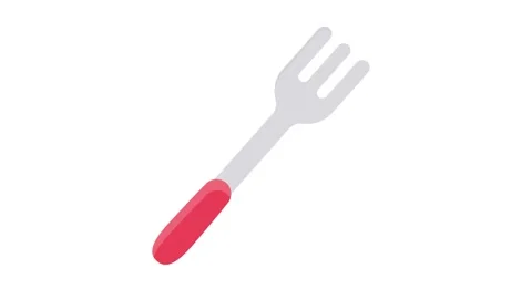 Knife and fork icon on a white background, symbolizing dining or food-relat.. Stock Footage 332457607