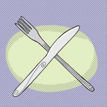 Knife and fork Stock Illustration