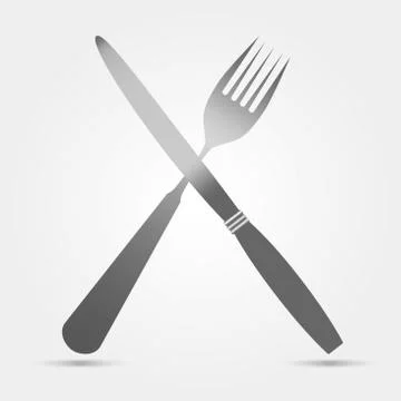 Knife and fork isolated on white background Stock Illustration