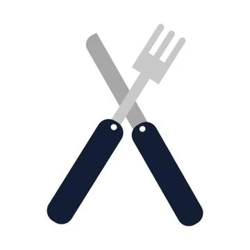 Knife and fork kitchen on white background Stock Illustration