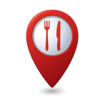 Knife AND fork RED pointer Stock Illustration