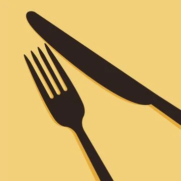 Knife and fork. Restaurant menu design Stock Illustration