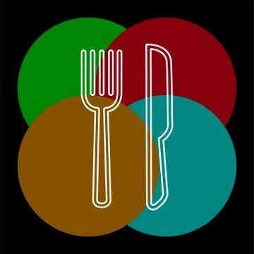 Knife and fork vector icon Illustrazione stock