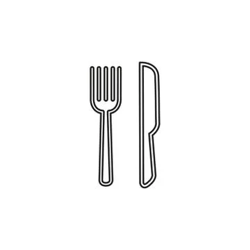 Knife and fork vector icon Stock Illustration