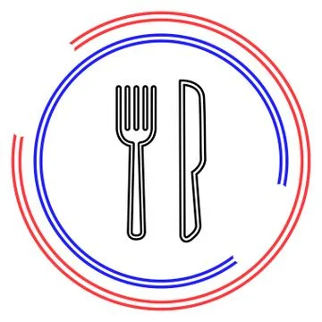 Knife and fork vector icon Stock Illustration