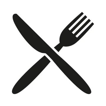 Knife and fork white background. Stock Illustration