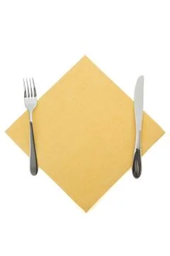 Knife and fork  on white Stock Photos