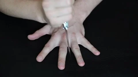 Knife and Hand Game Stock Footage 50644244