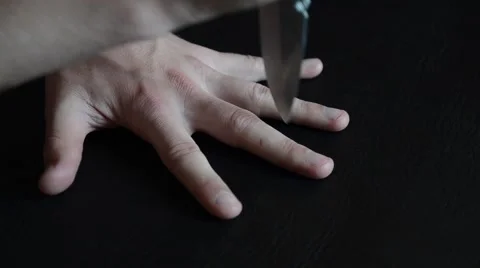 Knife and Hand Game Video stock 50644277