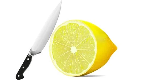 Knife and lemon Stock Illustration