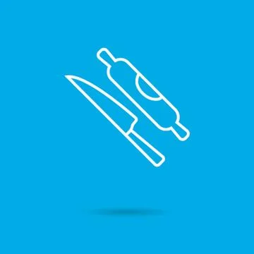 Knife and rolling pin 스톡 일러스트