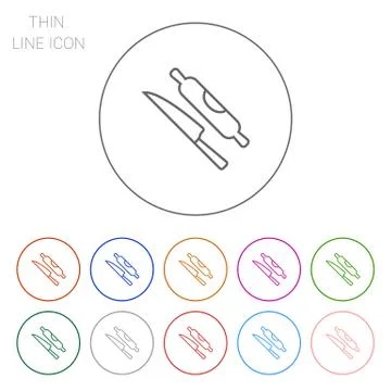 Knife and rolling pin Stock-Illustration