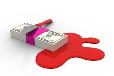 Knife and several bank note Free Stock Illustration