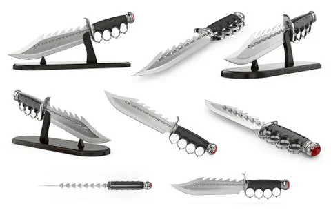 Knife antique weapon, set Stock Illustration