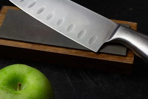 Knife with apple Stock Photos