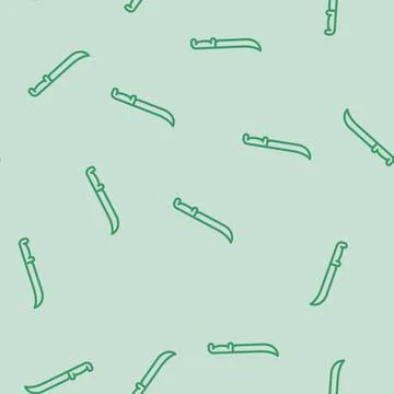Knife beef butcher line vector seamless pattern Stock Illustration