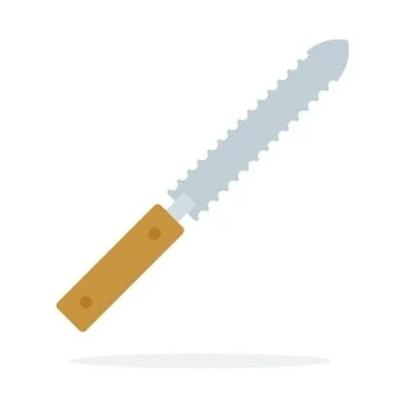 Knife beekeeper toothed vector flat material design isolated object on white Stock Illustration
