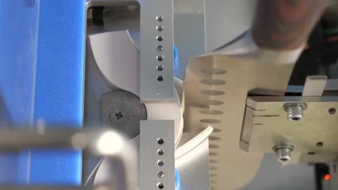 Knife Blade Measured on a Blue Backlit Optical Comparator Stock Footage 340900367