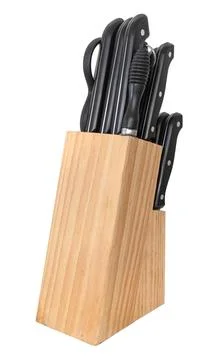 Knife block, isolated on white Foto stock