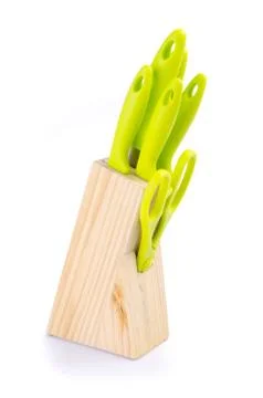 Knife block on white background. Stock-Fotos