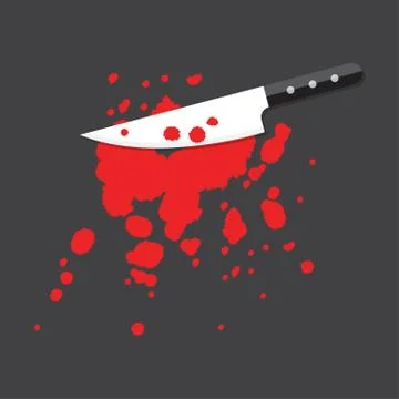 Knife with blood. Stock Illustration