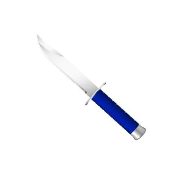 Knife with blue handle Stock Illustration