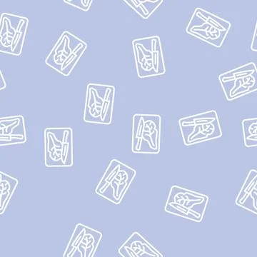 Knife board lettuce line vector seamless pattern Stock Illustration