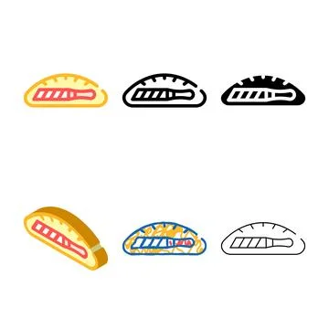Knife in bread color icon vector stylized Stock Illustration