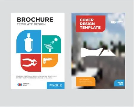 Knife brochure flyer design template Stock Illustration