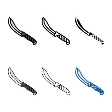 Knife butcher color icon vector modern Stock Illustration
