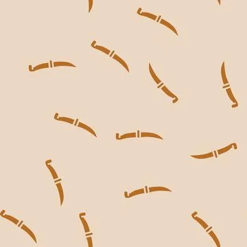Knife butcher glyph vector seamless pattern Stock Illustration