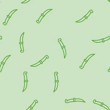 Knife butcher line vector seamless pattern Stock Illustration
