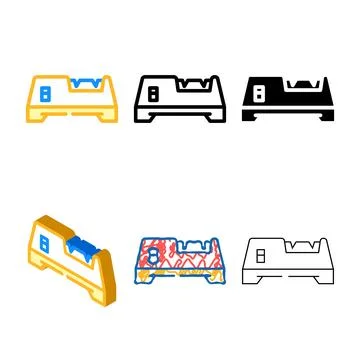 Knife butcher sharpener color icon vector concepts Stock Illustration