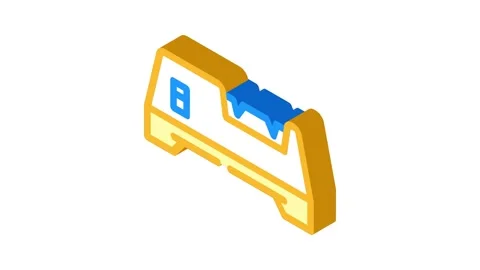 Knife butcher sharpener isometric icon animation Stock Footage 327294800