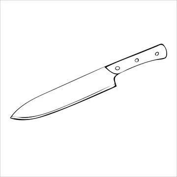 Knife chef kitchen vector draw flat cook Stock Illustration