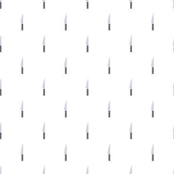 Knife chef utensil seamless pattern on white background Stock Illustration