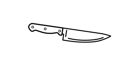 Knife Chopping Icon Green Screen Isolated Animation 4K Stock Footage 334660475
