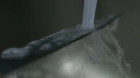 Knife cleaning under water Stock Footage 170833546