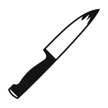 Knife covered with blood black simple icon Stock Illustration