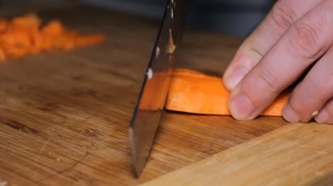 Knife Cut Carrots 2 Stock Footage 64273562